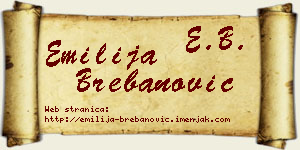 Emilija Brebanović vizit kartica